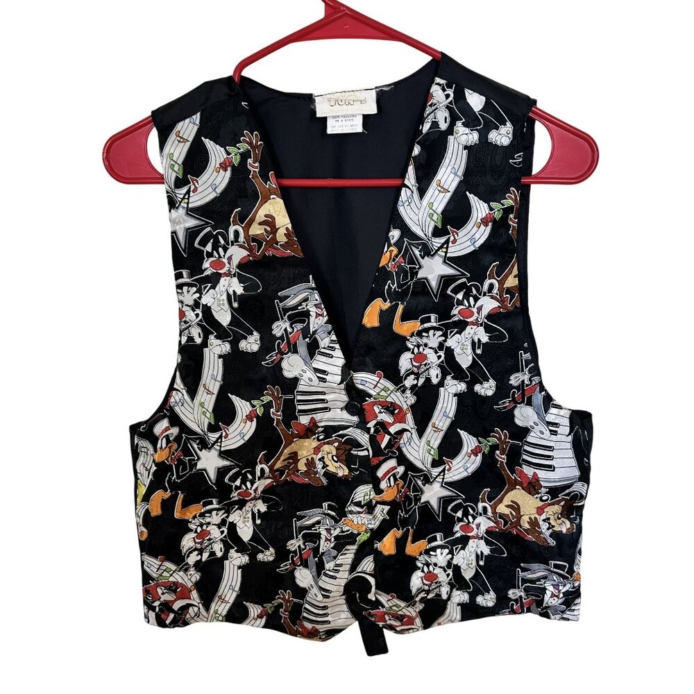 Looney Tunes Cartoon Music Character Vest One Size Polyester Black
